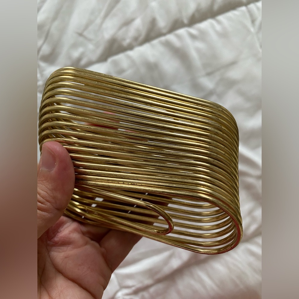 ANTHROPOLOGIE Gold Paper Clip Note Holder ClipNote Desk Organizer - Picture 2 of 6